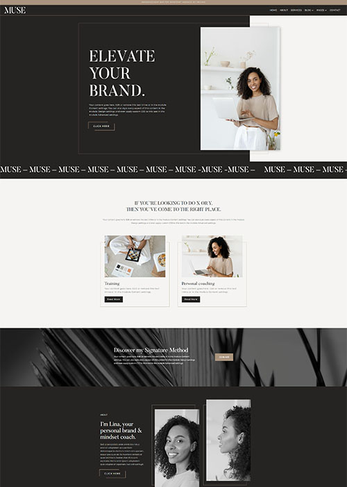 Muse coach divi template Muse Divi WordPress Template