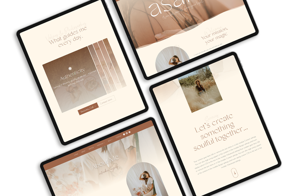 Muse divi theme wordpress template for coach-2 template Divi féminin pour Coach et entrepreneuses