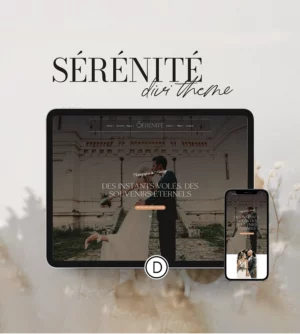 Sérénité template Divi WordPress - thème pour photographes, designer et créatifs
