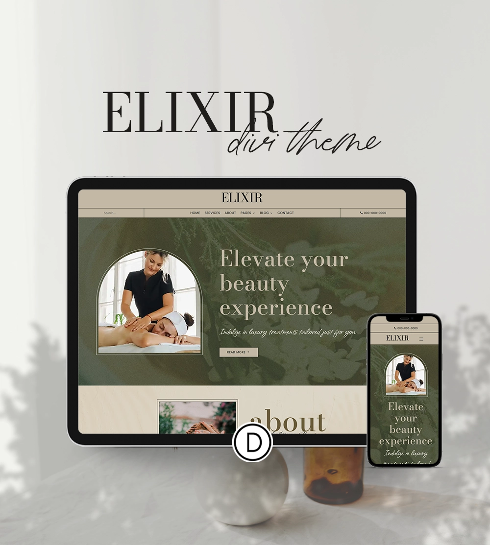 ELIXIR template divi beauté bien être