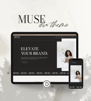 Muse template Divi pour coach, designer et entrepreneuses