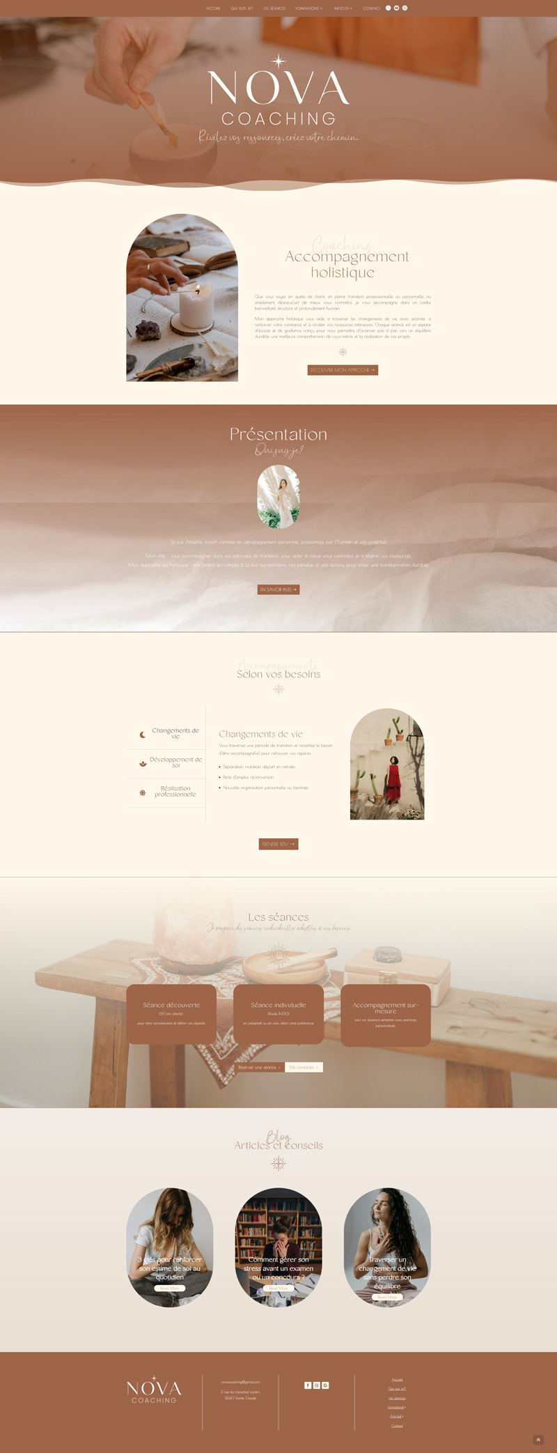Temlate site web Squarespace pour coach holistique et thérapeutes