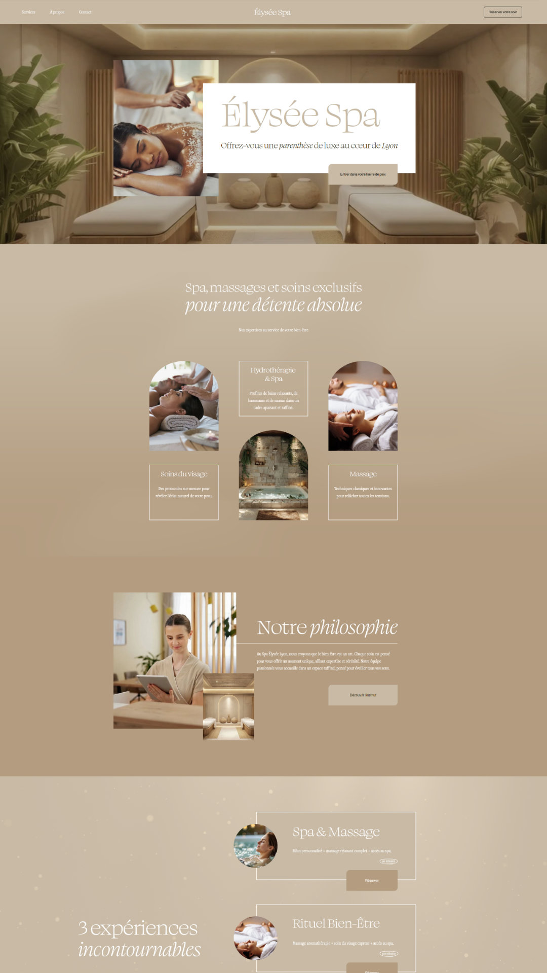 Elysée site web spa beauté