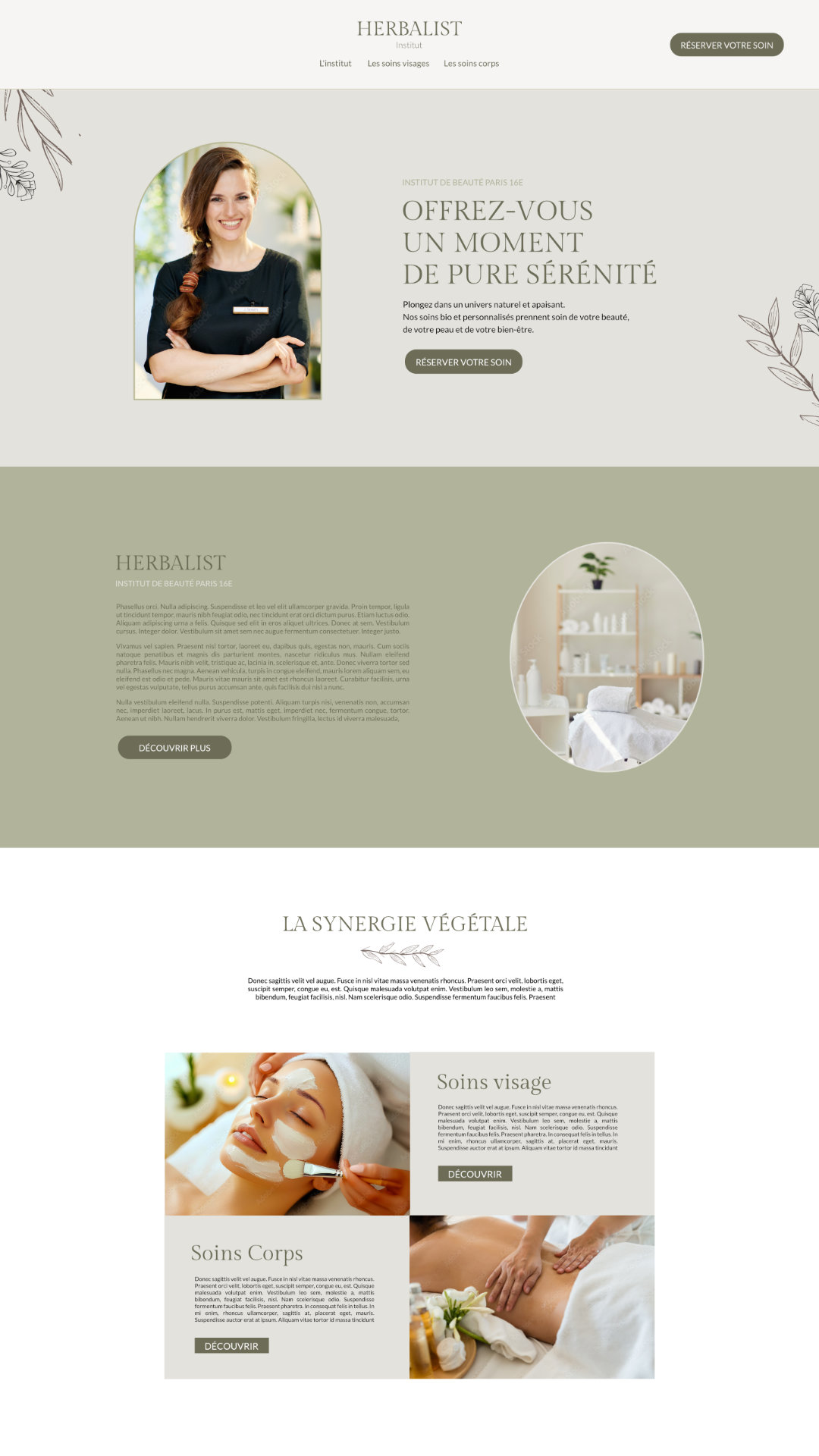 herborit site web institut de beauté spa