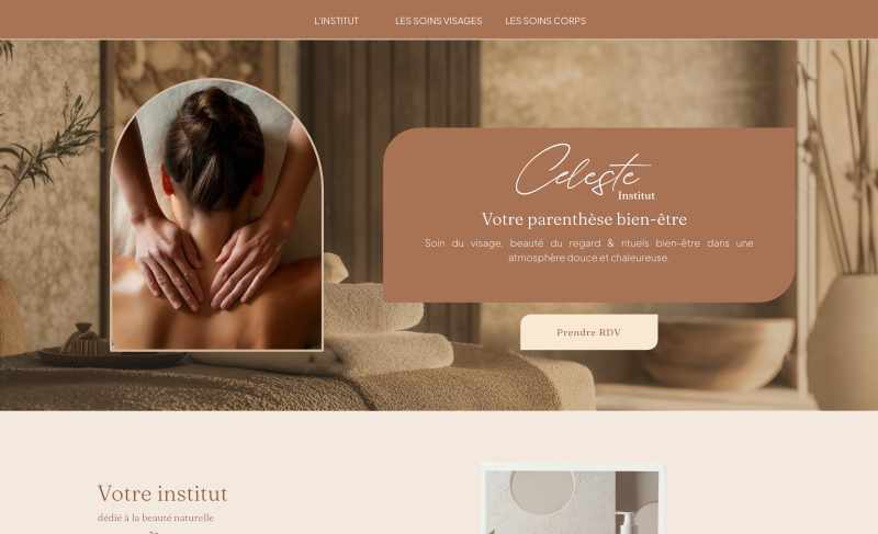 celeste site web institut de beauté spa bien-être full