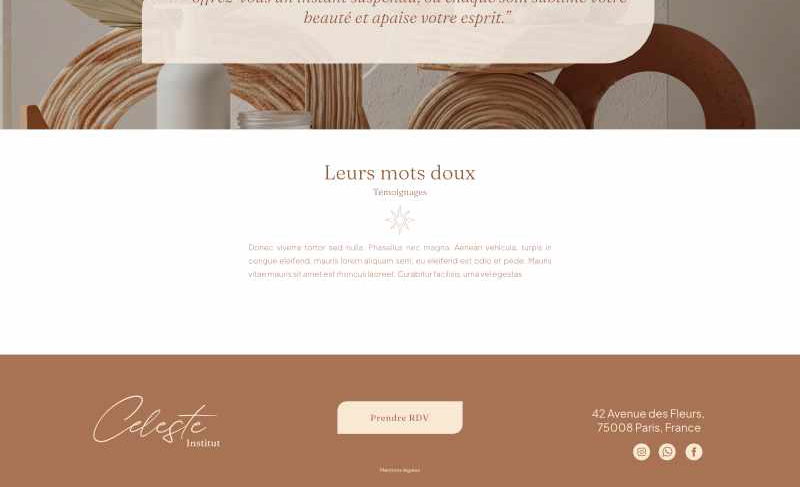 celeste site web institut de beauté spa bien-être full