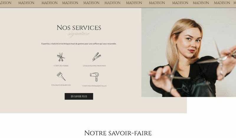 madison site web coiffeur beauté 1